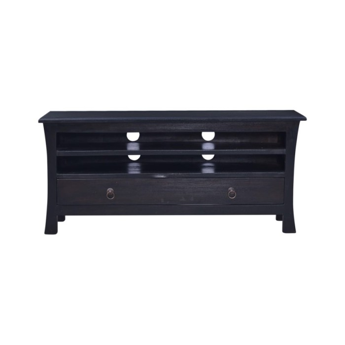 Meuble TV Café noir clair 100x30x45 cm Bois d'acajou massif
