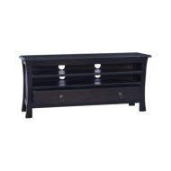 Meuble TV Café noir clair 100x30x45 cm Bois d'acajou massif