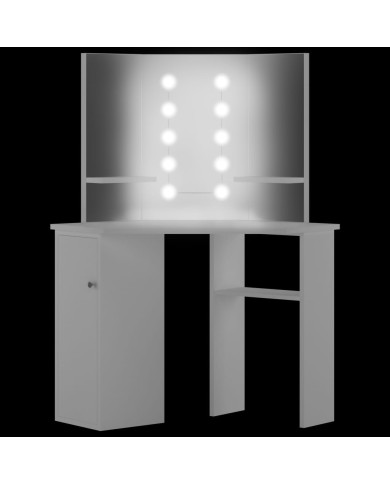 Coiffeuse d'angle avec lumière LED Blanc 