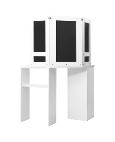Coiffeuse d'angle avec lumière LED Blanc 