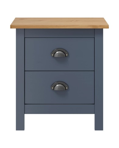 Table de chevet Hill Range Gris 46x35x49,5cm Bois de pin solide