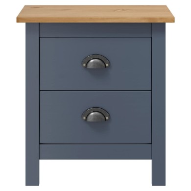 Table de chevet Hill Range Gris 46x35x49,5cm Bois de pin solide