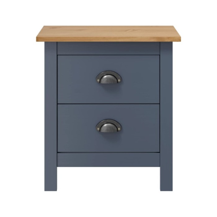 Table de chevet Hill Range Gris 46x35x49,5cm Bois de pin solide