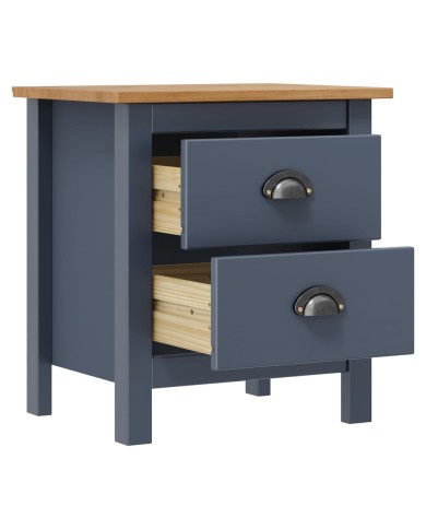 Table de chevet Hill Range Gris 46x35x49,5cm Bois de pin solide