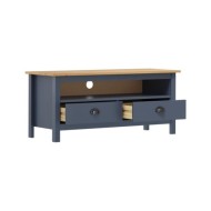 Meuble TV Hill Range Gris 110x40x47 cm Bois de pin solide