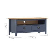 Meuble TV Hill Range Gris 110x40x47 cm Bois de pin solide