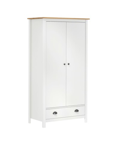 Garde-robe à 2 portes Hill Range Blanc 89x50x170 cm Pin solide