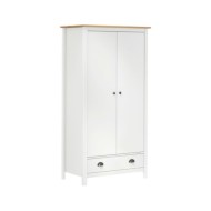 Garde-robe à 2 portes Hill Range Blanc 89x50x170 cm Pin solide