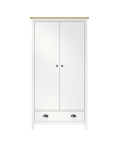 Garde-robe à 2 portes Hill Range Blanc 89x50x170 cm Pin solide