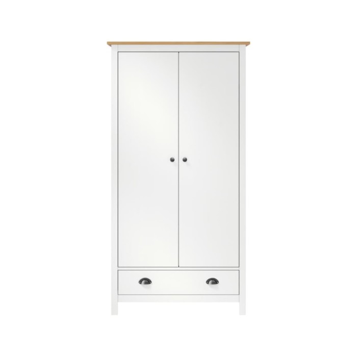 Garde-robe à 2 portes Hill Range Blanc 89x50x170 cm Pin solide