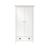 Garde-robe à 2 portes Hill Range Blanc 89x50x170 cm Pin solide