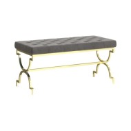 Banc 99 cm Gris Velours et acier inoxydable