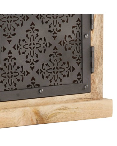 Meuble TV avec portes en acier 120x30x40 cm Bois de manguier