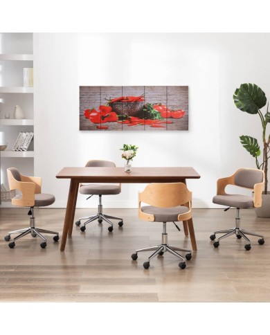 Jeu de tableau sur toile Paprikas Multicolore 150x60 cm