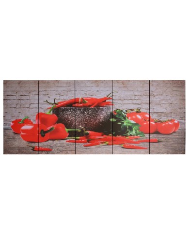 Jeu de tableau sur toile Paprikas Multicolore 150x60 cm