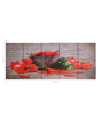 Jeu de tableau sur toile Paprikas Multicolore 150x60 cm