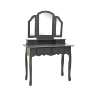Ensemble de coiffeuse avec tabouret Gris 100x40x146cm Paulownia