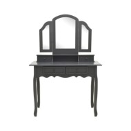 Ensemble de coiffeuse avec tabouret Gris 100x40x146cm Paulownia
