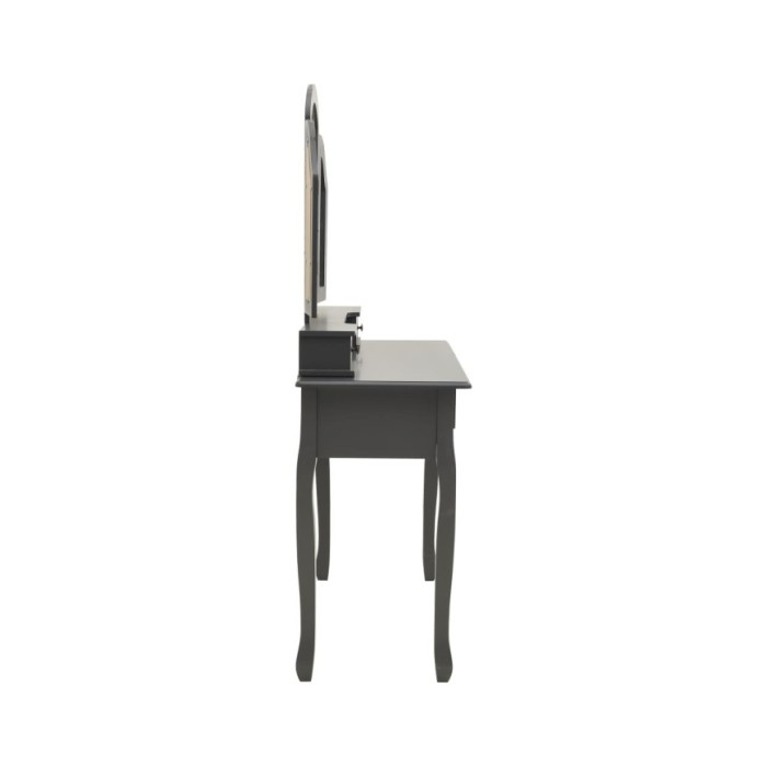 Ensemble de coiffeuse avec tabouret Gris 100x40x146cm Paulownia