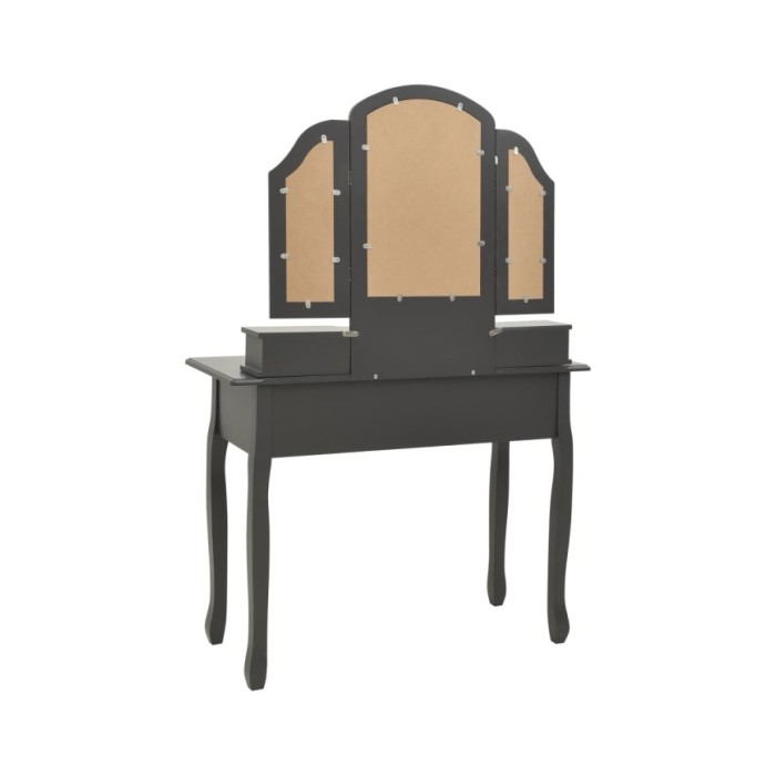 Ensemble de coiffeuse avec tabouret Gris 100x40x146cm Paulownia