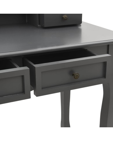 Ensemble de coiffeuse avec tabouret Gris 100x40x146cm Paulownia