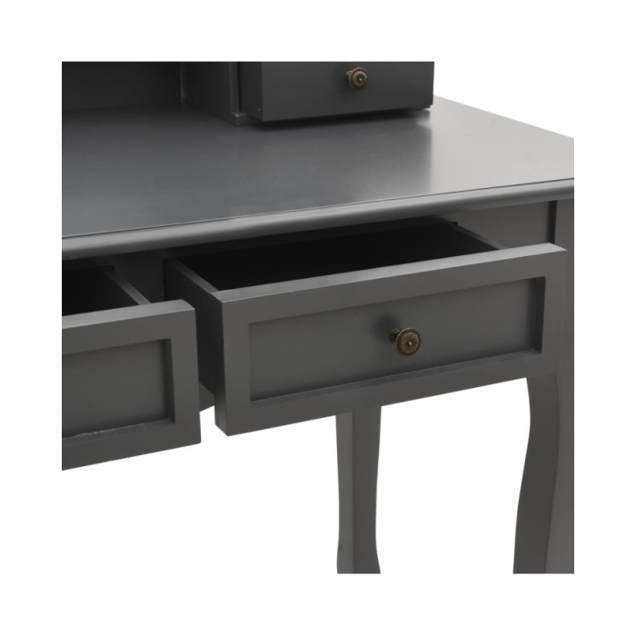 Ensemble de coiffeuse avec tabouret Gris 100x40x146cm Paulownia