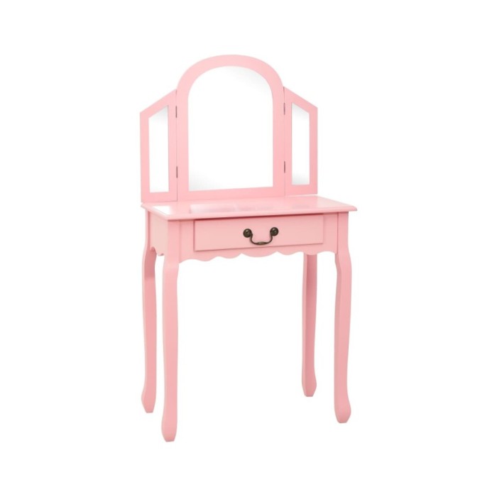 Coiffeuse et tabouret Rose 65x36x128 cm Bois de paulownia MDF