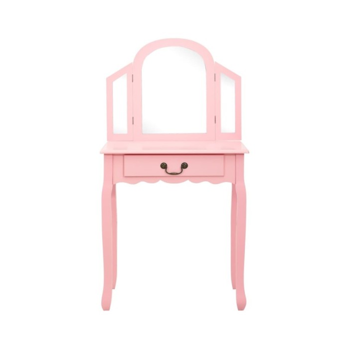 Coiffeuse et tabouret Rose 65x36x128 cm Bois de paulownia MDF