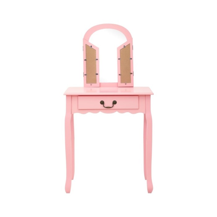 Coiffeuse et tabouret Rose 65x36x128 cm Bois de paulownia MDF