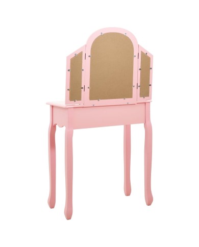 Coiffeuse et tabouret Rose 65x36x128 cm Bois de paulownia MDF