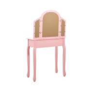 Coiffeuse et tabouret Rose 65x36x128 cm Bois de paulownia MDF