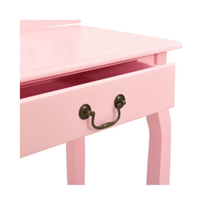 Coiffeuse et tabouret Rose 65x36x128 cm Bois de paulownia MDF