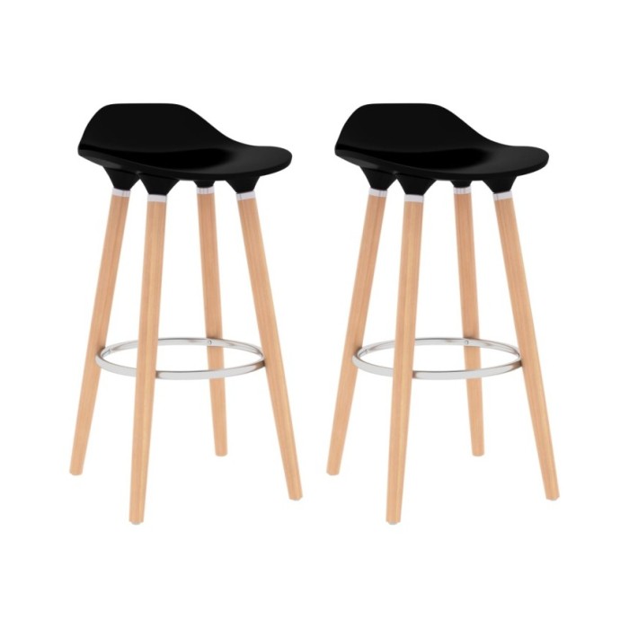 Tabourets de bar 2 pcs Noir