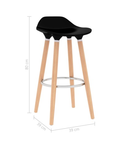 Tabourets de bar 2 pcs Noir