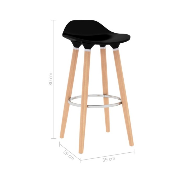 Tabourets de bar 2 pcs Noir