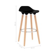 Tabourets de bar 2 pcs Noir