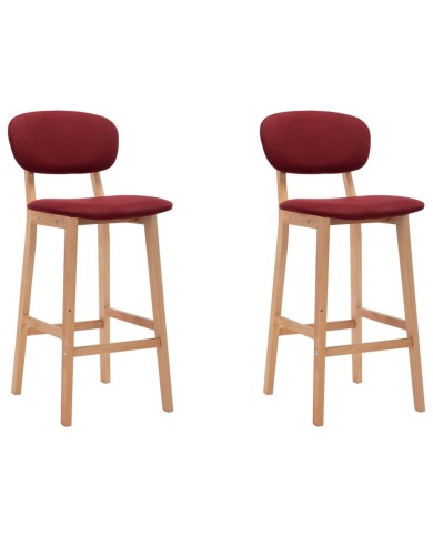 Tabourets de bar 2 pcs Rouge bordeaux Tissu