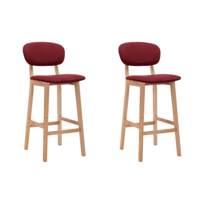 Tabourets de bar 2 pcs Rouge bordeaux Tissu