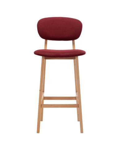 Tabourets de bar 2 pcs Rouge bordeaux Tissu