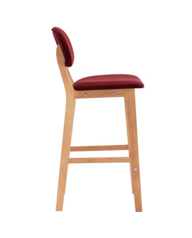 Tabourets de bar 2 pcs Rouge bordeaux Tissu