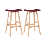Tabourets de bar 2 pcs Rouge bordeaux Tissu 