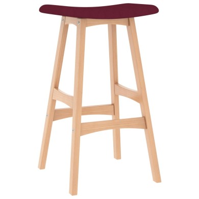 Tabourets de bar 2 pcs Rouge bordeaux Tissu 
