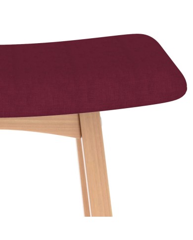 Tabourets de bar 2 pcs Rouge bordeaux Tissu 
