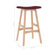 Tabourets de bar 2 pcs Rouge bordeaux Tissu 