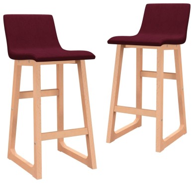 Tabourets de bar 2 pcs Rouge bordeaux Tissu