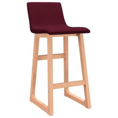 Tabourets de bar 2 pcs Rouge bordeaux Tissu