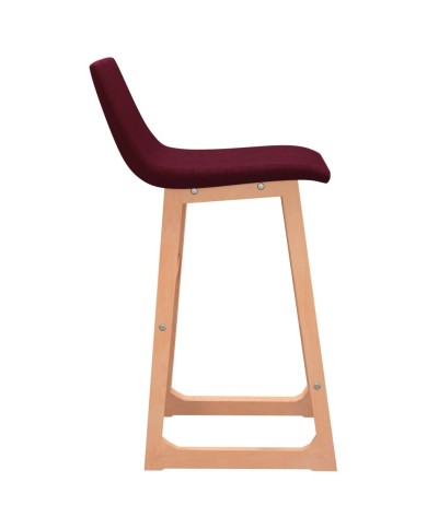Tabourets de bar 2 pcs Rouge bordeaux Tissu