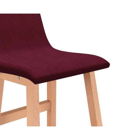 Tabourets de bar 2 pcs Rouge bordeaux Tissu