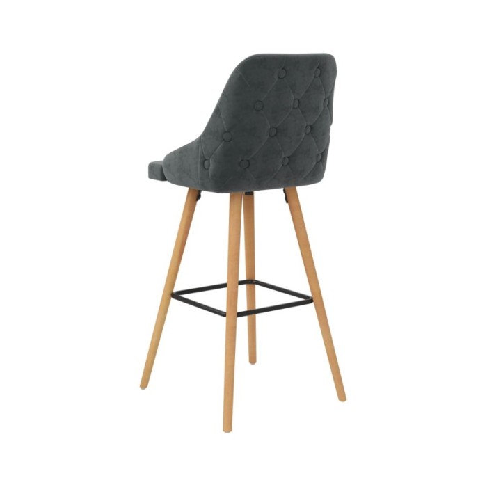 Chaises de bar 2 pcs Gris foncé Velours