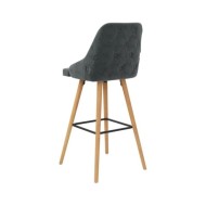 Chaises de bar 2 pcs Gris foncé Velours
